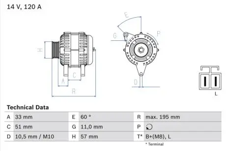 Генератор BOSCH 0986081060