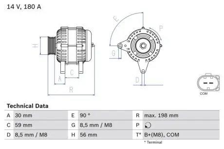Генератор BOSCH 0 986 081 930