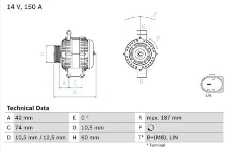 Генератор BOSCH 0986082330