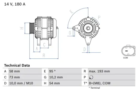 Генератор BOSCH 0986083330