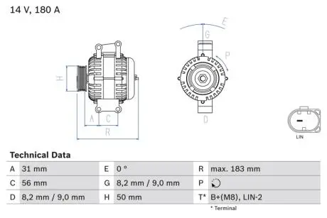 Генератор BOSCH 0986083670