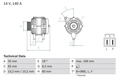 Генератор BOSCH 0986084150