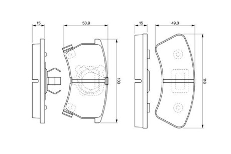 Гальмівні колодки, дискове гальмо (набір) BOSCH 0986424006 (фото 1)