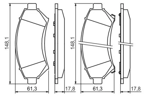 Тормозные колодки дисковые BOSCH 0986424466