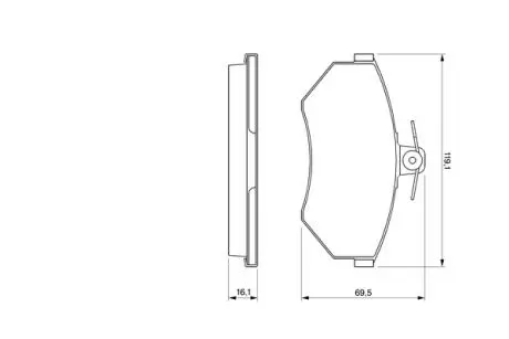 Тормозные колодки, дисковый тормоз.) BOSCH 0986424468 (фото 1)