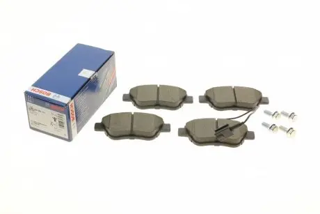 Колодки тормозные (передние) Citroen Nemo 10-/Peugeot Bipper/Fiat 500/500C 08-/Punto 12- (+датчики)) BOSCH 0 986 424 597