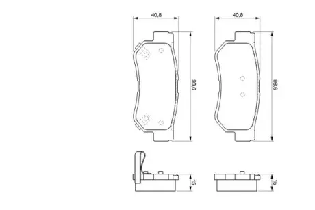 Тормозные колодки, дисковый тормоз.) BOSCH 0986424728 (фото 1)