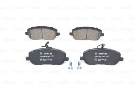 Колодки гальмівні (передні) Citroen C8 02-/Jumpy/Fiat Scudo/Peugeot Expert 95-06/807 02- (+датчики) BOSCH 0 986 424 789
