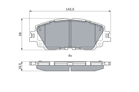 Гальмівні колодки дискові BOSCH 0986424899