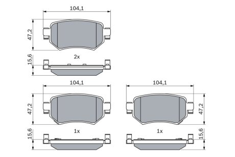 Гальмівні колодки, дискові BOSCH 0 986 460 010