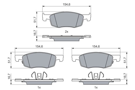 Колодки гальмівні дискові TOYOTA Yaris "F \'\'20>> BOSCH 0986460018