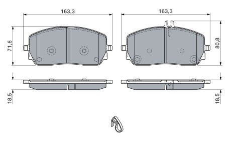 Колодки гальмівні (передні) MB G-class (W463) 18- BOSCH 0 986 460 035