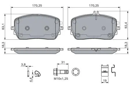 Колодки гальмівні (передні) MB GLE-class (V167C167) 18-/GLS-class (X167) 19- BOSCH 0 986 460 146