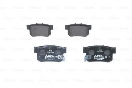 Колодки гальмівні (задні) Honda Accord /Civic/CR-V 90- (Akebono) BOSCH 0 986 461 006