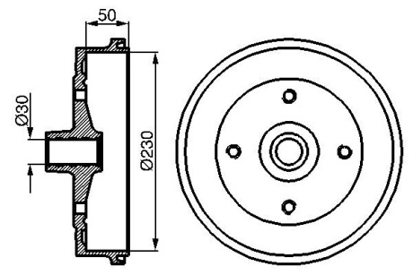 Тормозной барабан BOSCH 0986477030