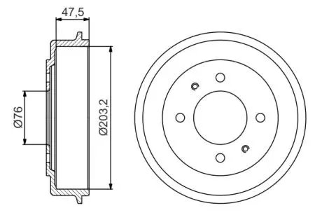 Барабан тормозной BOSCH 0 986 477 180