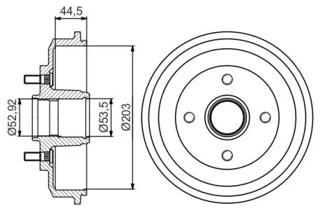 Гальмівний барабан задн FORD FIESTA V, FUSION 1.25-1.6D 11.01-12.12 BOSCH 0986477266
