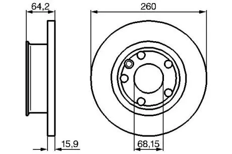 Диск тормозной VW California, Caravelle, Multivan, Transporter T4 F BOSCH 0986478547