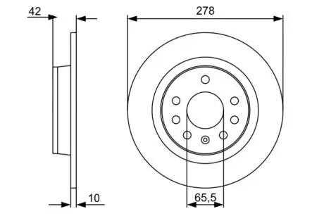 Диск тормозной CHEVROLET/OPEL Astra/Zafira/ 'R'1.6-2.204-15 BOSCH 0986479515