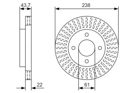 Тормозной диск NISSAN P. MICRA/NOTE 1,4-1,6 03- BOSCH 0986479A87