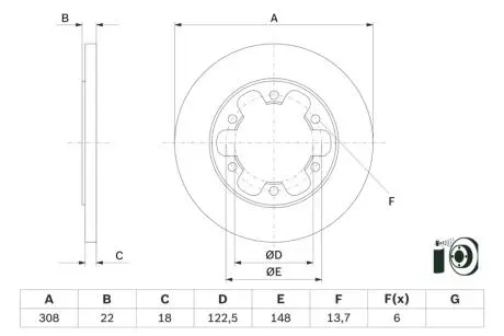 Тормозной диск BOSCH 0986479D43