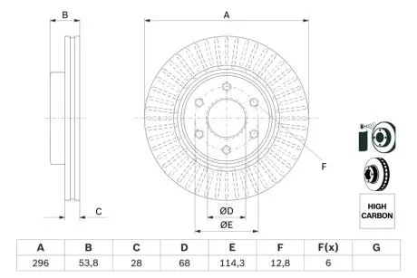 Тормозной диск BOSCH 0986479E35