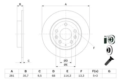 Диск тормозной BOSCH 0986479E55