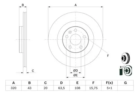 Гальмівні диски S90 II (234), 01.16- BOSCH 0986479E87