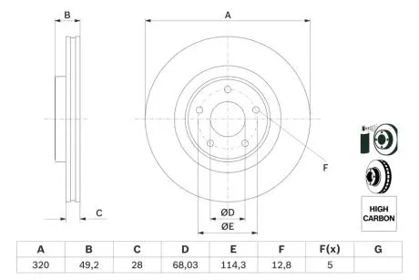 Диск тормозной BOSCH 0986479F33
