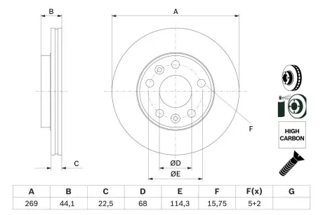 Тормозной диск BOSCH 0986479F65