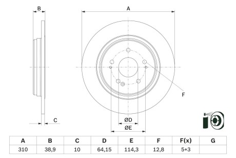 Тормозной диск BOSCH 0986479G18