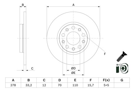 Тормозной диск BOSCH 0986479G21