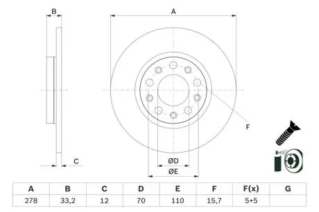 Тормозной диск BOSCH 0986479G21