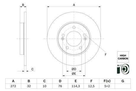 Тормозной диск BOSCH 0986479G30