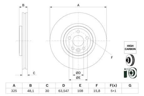 Тормозной диск BOSCH 0986479G32