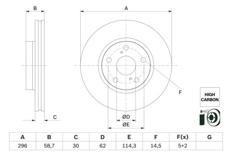 Диск тормозной BOSCH 0986479G67