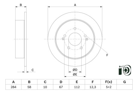 Тормозной диск BOSCH 0986479H16