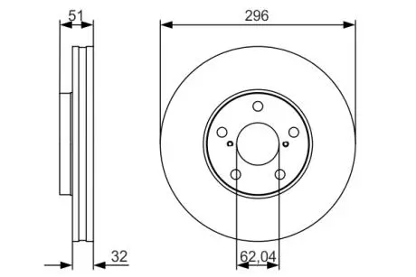 Диск тормозной LEXUS GS300/GS430/SC430 F'3,0-4,3'97-10 - кратн. 1 шт BOSCH 0986479R20