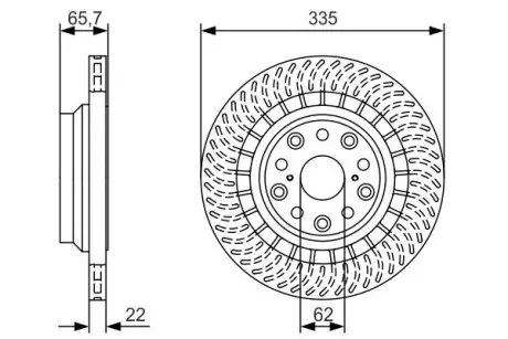 Диск тормозной (задний) Lexus Ls 06- (R) BOSCH 0 986 479 T34