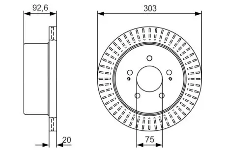 Диск гальмівний BOSCH 0 986 479 V26