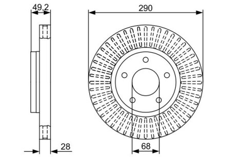 Диск тормозной NISSAN Quest/Pathfinder F'3,5'03>> BOSCH 0986479V48