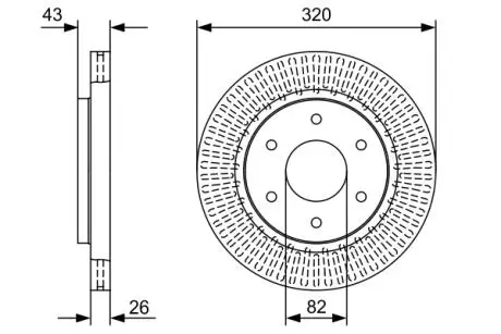 Диск тормозной NISSAN/INFINITI Armada/Titan/QX56 F'4,5-5,603>> BOSCH 0986479W45