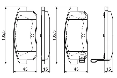 Гальмівні колодки, дискове гальмо (набір) BOSCH 0986494223