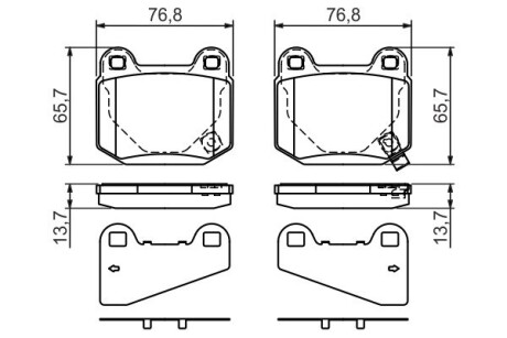 Тормозные колодки MITSUBISHI/NISSAN/SUBARU Lancer Evo/350/Impreza "R "98-07 BOSCH 0986494229 (фото 1)