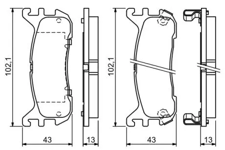 Тормозные колодки, дисковый тормоз.) BOSCH 0986494341 (фото 1)