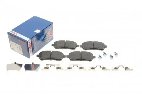 Колодки тормозные (передние) Ford Fiesta 08-/Mazda 2 07-15 (с прижимной пластиной)) BOSCH 0 986 494 652