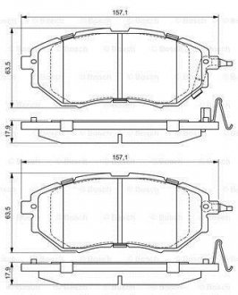 Тормозные колодки (передние) Subaru Forester 08-/Legacy IV/V 03-14/Outback 03-/Impreza 12- BOSCH 0 986 494 679
