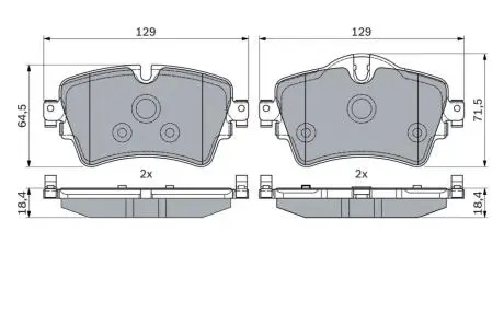 Комплект гальмівних колодок BOSCH 0 986 494 809 (фото 1)