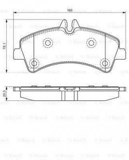 Колодки гальмівні (задні) MB Sprinter 411-519CDI/VW Crafter 06- (спарка) BOSCH 0 986 495 099 (фото 1)