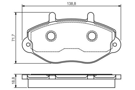 Колодки гальмівні (передні) Ford Transit 91-00 15 BOSCH 0 986 495 112